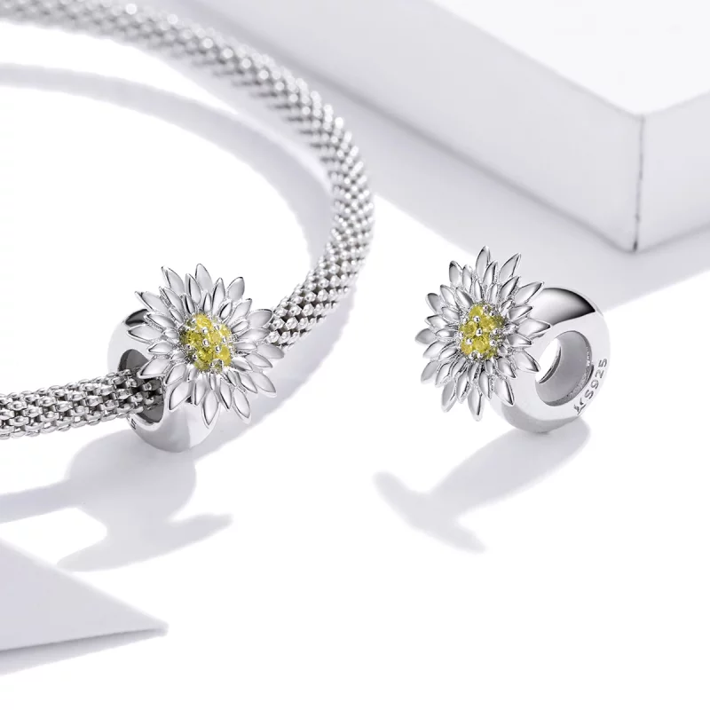 (image pour) Charm style Pandora en forme de tournesol - SCC1765 - Afficher 4