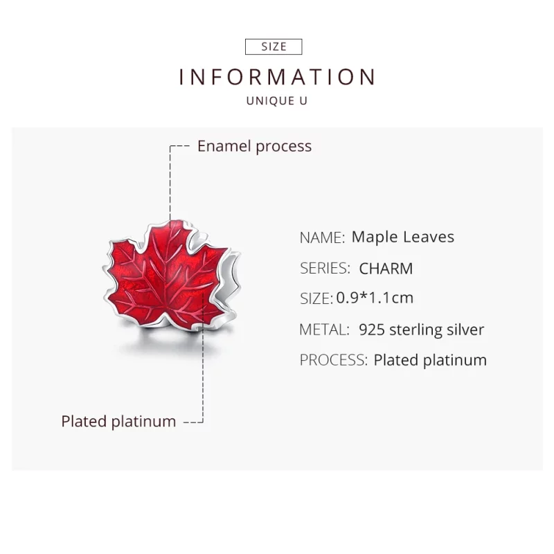 (image pour) Charm Style PANDORA feuille d'érable - BSC335 - Afficher 8