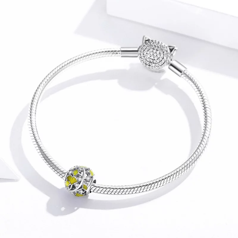 (image pour) Charm Style PANDORA Feuilles de Ginkgo élégantes - BSC334 - Afficher 3