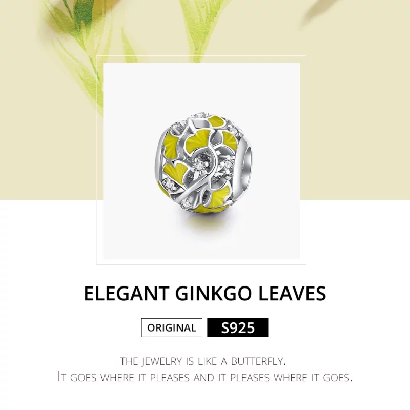 (image pour) Charm Style PANDORA Feuilles de Ginkgo élégantes - BSC334 - Afficher 6