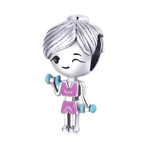 (image pour) Charm style Pandora Fitness Girl - BSC488