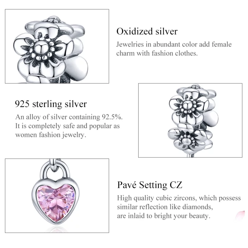 (image pour) Charm Style PANDORA Fleur d'amour - SCC1485 - Afficher 6