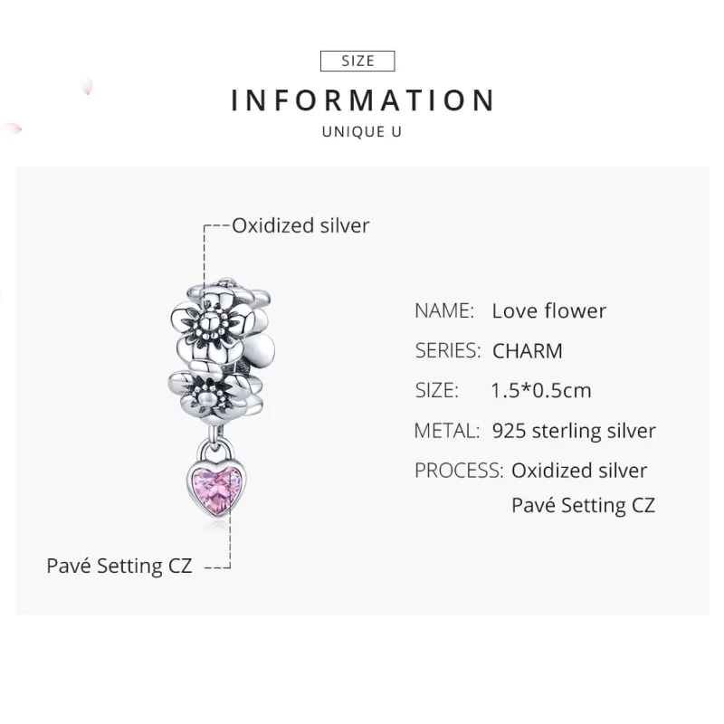 (image pour) Charm Style PANDORA Fleur d'amour - SCC1485 - Afficher 7