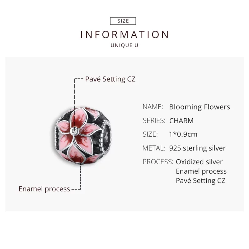 (image pour) Charm Style PANDORA Fleur épanouie - SCC1707 - Afficher 8