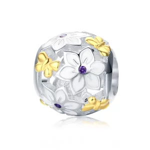 (image pour) Charm Style PANDORA Fleurs et papillons Bicolore - SCC546