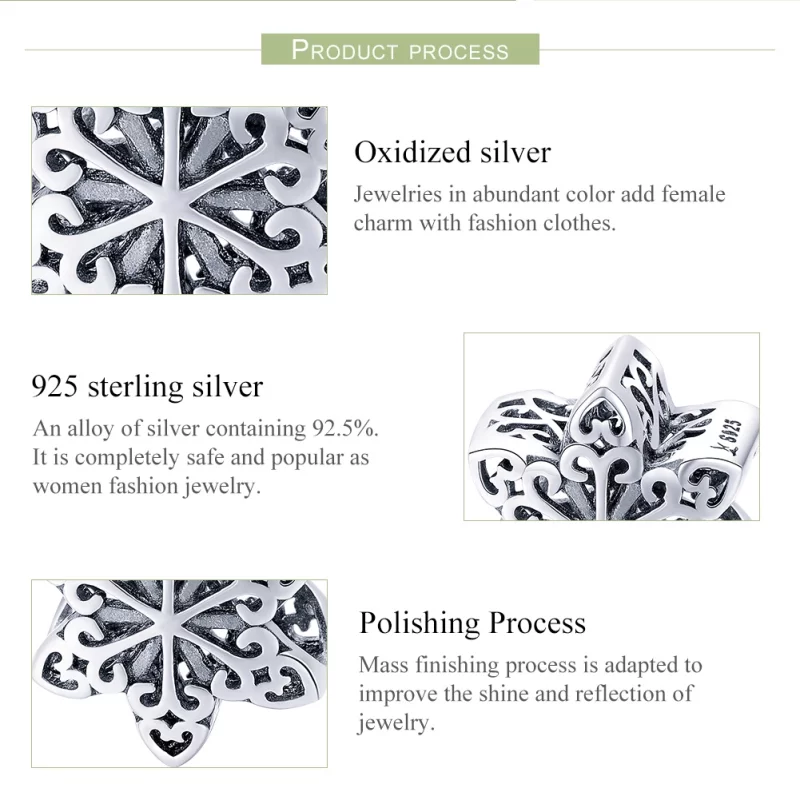(image pour) Charm Style PANDORA Flocon de neige étincelant - SCC719 - Afficher 7