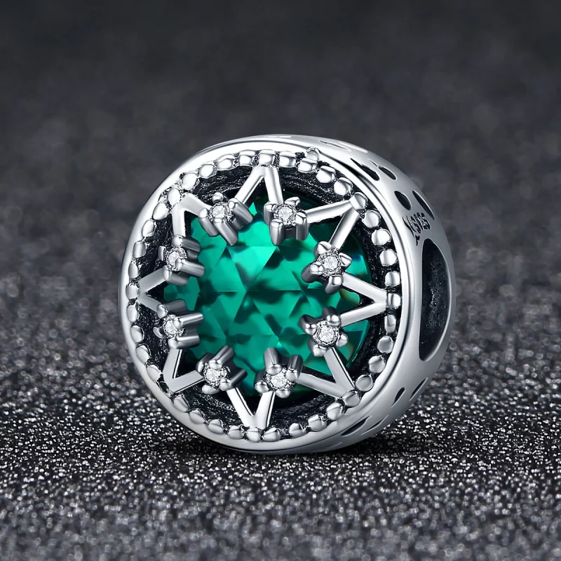 (image pour) Charm Style PANDORA Flocons de neige émeraude romantique - SCC308 - Afficher 2
