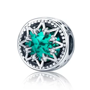 (image pour) Charm Style PANDORA Flocons de neige émeraude romantique - SCC308
