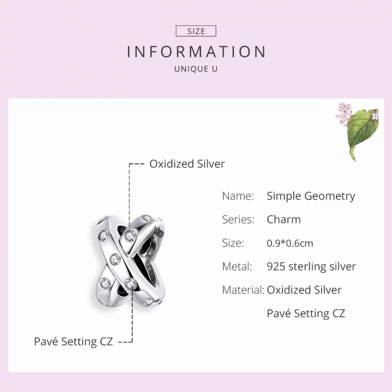 (image pour) Charm Style PANDORA Géométrie simple - SCC1515 - Afficher 7