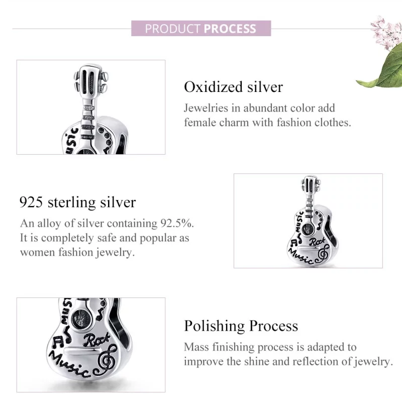(image pour) Charm Style PANDORA Guitare simple - SCC1708 - Afficher 8