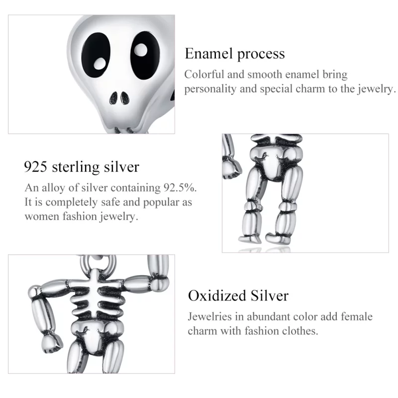 (image pour) Charm Style PANDORA Halloween Crâne Homme - SCC1617 - Afficher 7