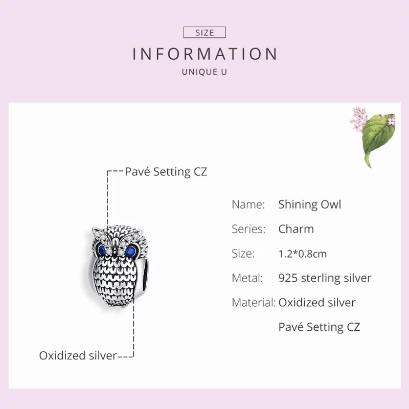 (image pour) Charm Style PANDORA Hibou brillant - SCC1607 - Afficher 7