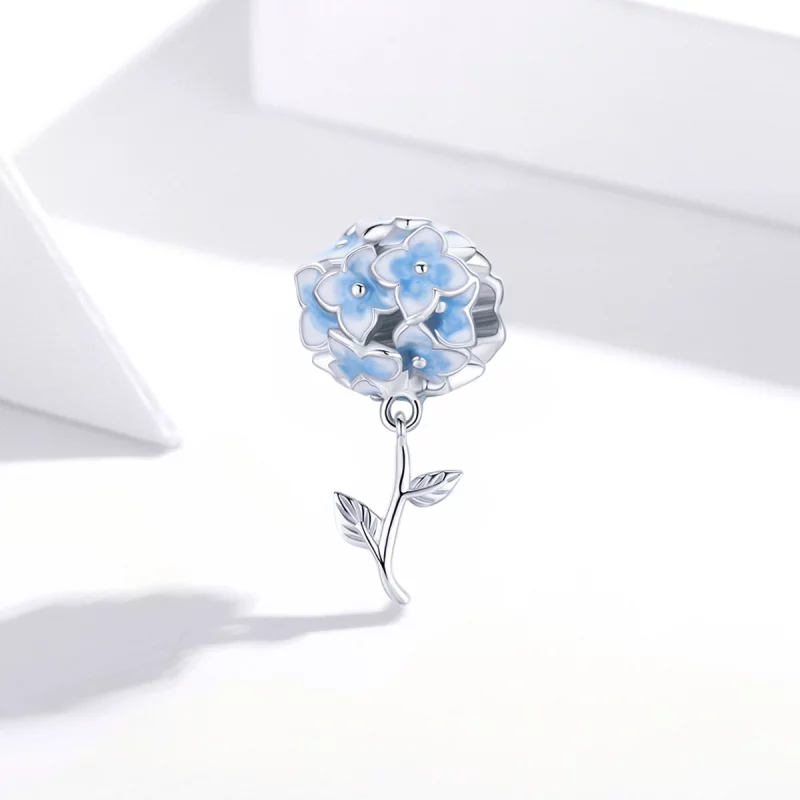 (image pour) Charm style Pandora Hydrangea - BSC392 - Afficher 2