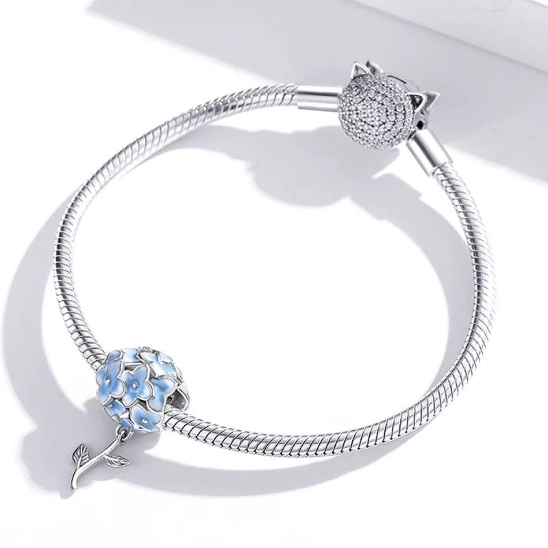 (image pour) Charm style Pandora Hydrangea - BSC392 - Afficher 3