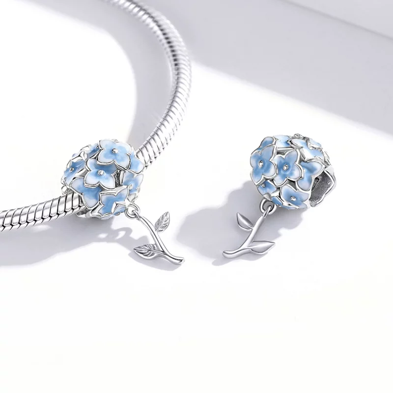 (image pour) Charm style Pandora Hydrangea - BSC392 - Afficher 4