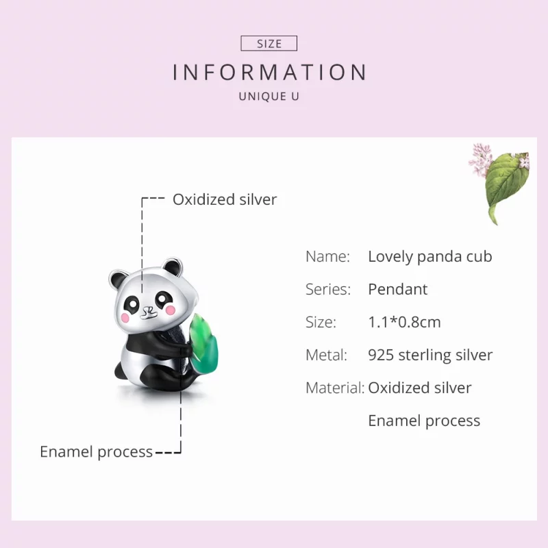 (image pour) Charm Style PANDORA Joli petit panda - SCC1832 - Afficher 7