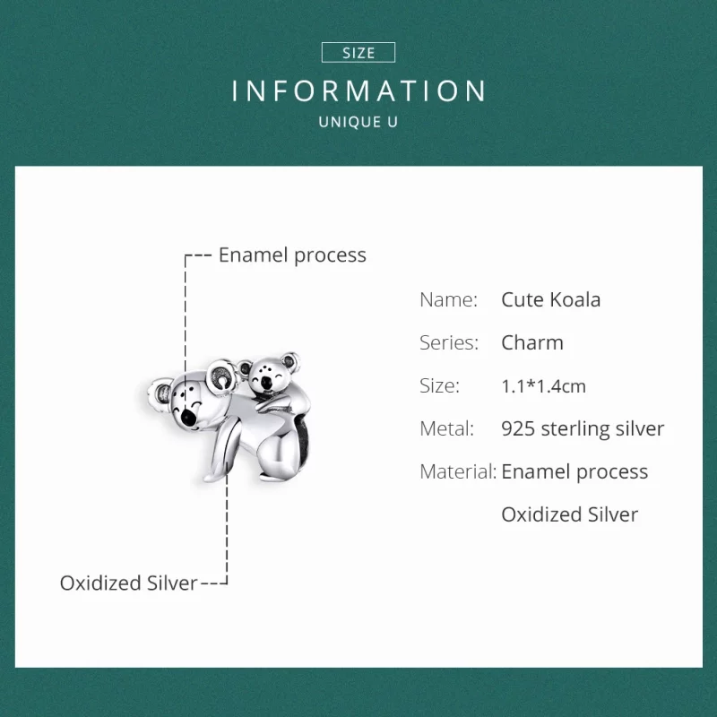 (image pour) Charm Style PANDORA Koala avec enfant - BSC260 - Afficher 6