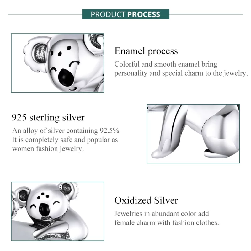 (image pour) Charm Style PANDORA Koala avec enfant - BSC260 - Afficher 7