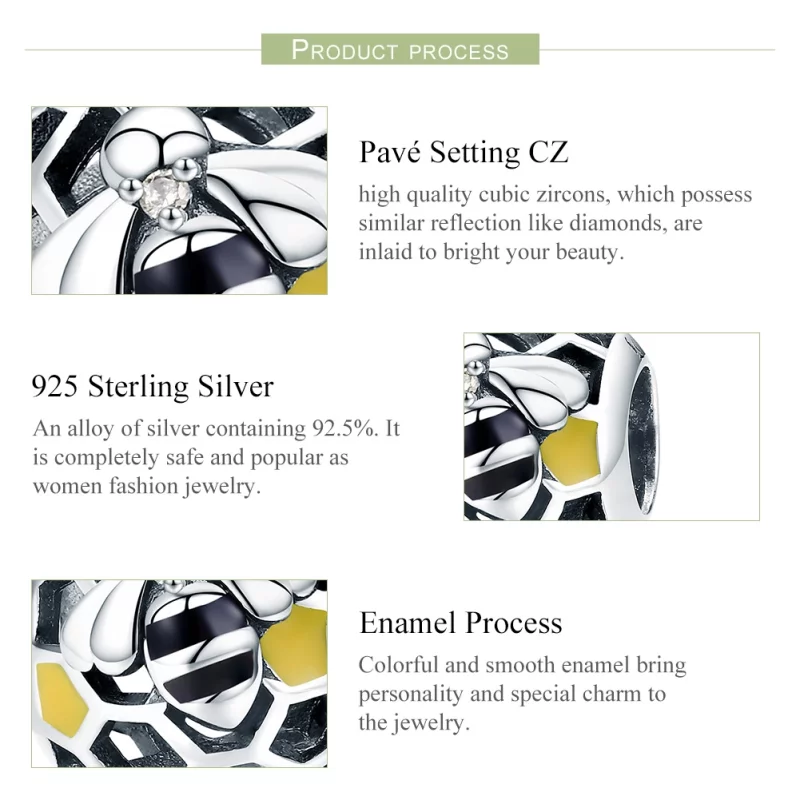 (image pour) Charm Style PANDORA la ruche des abeilles - SCC779 - Afficher 7