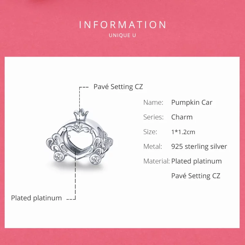 (image pour) Charm Style PANDORA La voiture citrouille de Cendrillon - BSC270 - Afficher 6