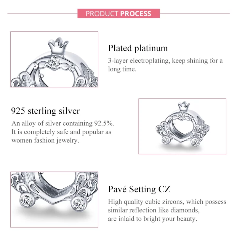 (image pour) Charm Style PANDORA La voiture citrouille de Cendrillon - BSC270 - Afficher 7