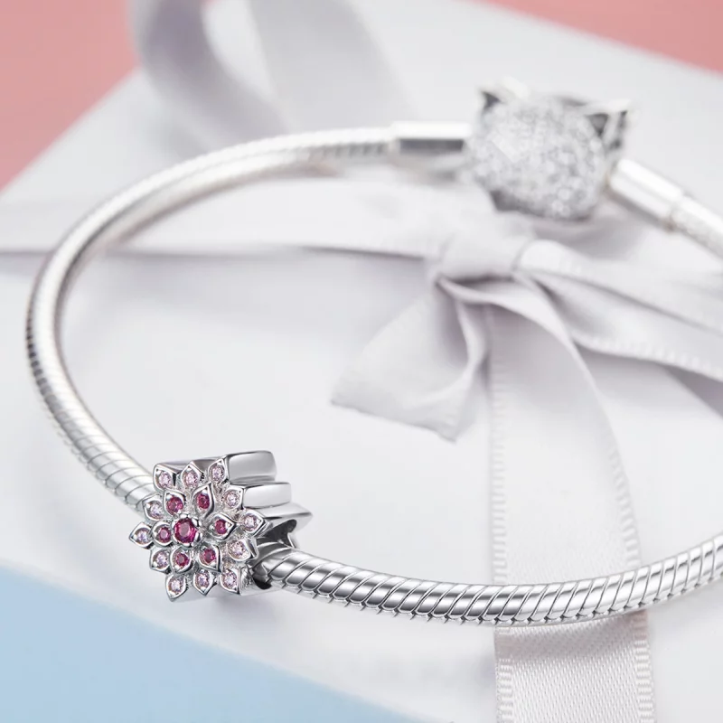 (image pour) Charm Style PANDORA Lotus rouge - BSC038 - Afficher 4