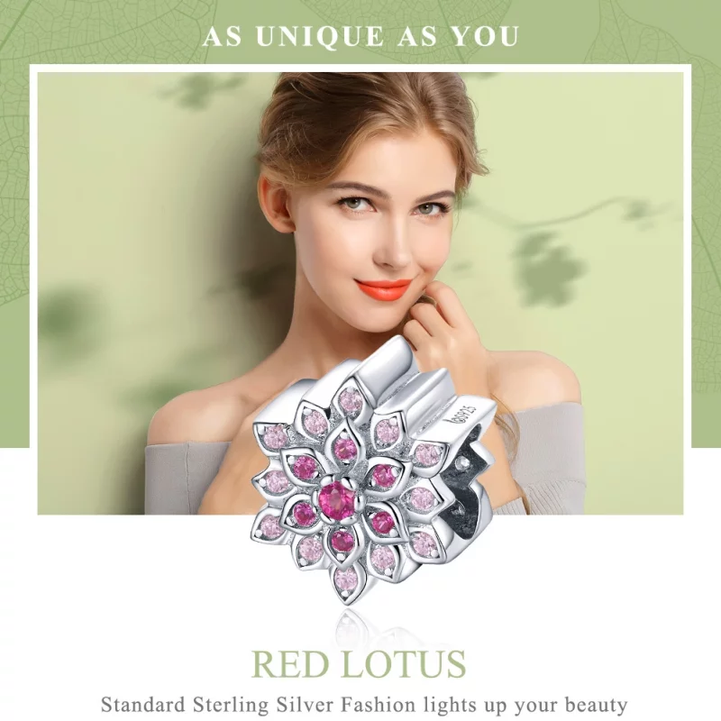 (image pour) Charm Style PANDORA Lotus rouge - BSC038 - Afficher 6