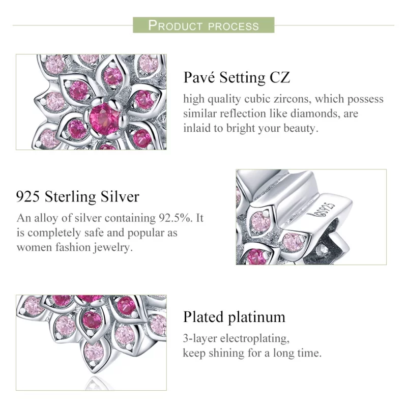 (image pour) Charm Style PANDORA Lotus rouge - BSC038 - Afficher 7
