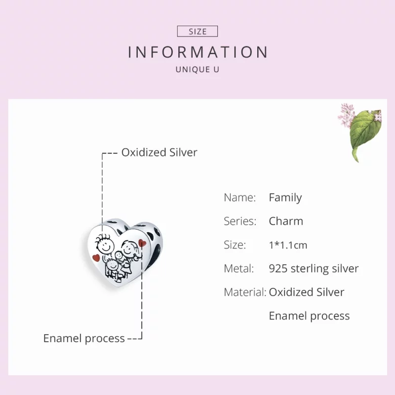 (image pour) Charm Style PANDORA Ma famille - BSC237 - Afficher 7