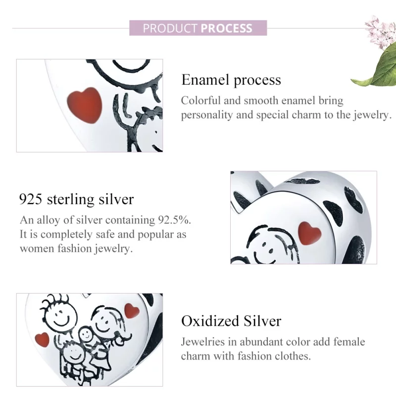 (image pour) Charm Style PANDORA Ma famille - BSC237 - Afficher 8