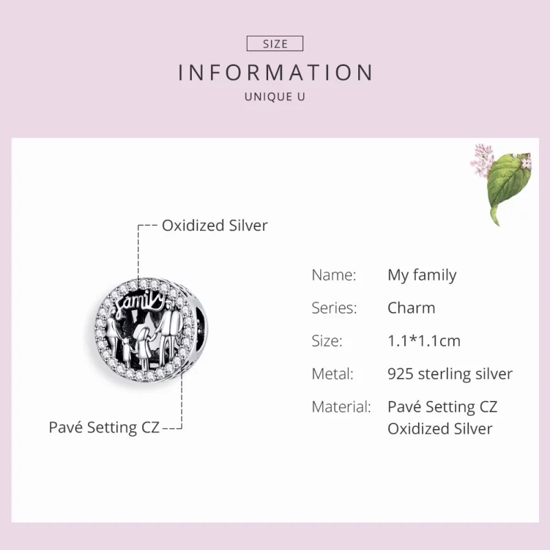 (image pour) Charm Style PANDORA Ma famille - SCC1184 - Afficher 3