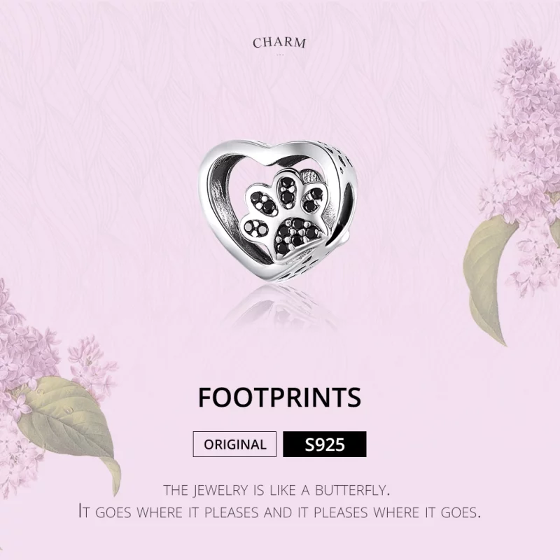 (image pour) Charm Style PANDORA Marque de patte des animaux de compagnie - SCC1191-BK - Afficher 4