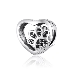 (image pour) Charm Style PANDORA Marque de patte des animaux de compagnie - SCC1191-BK