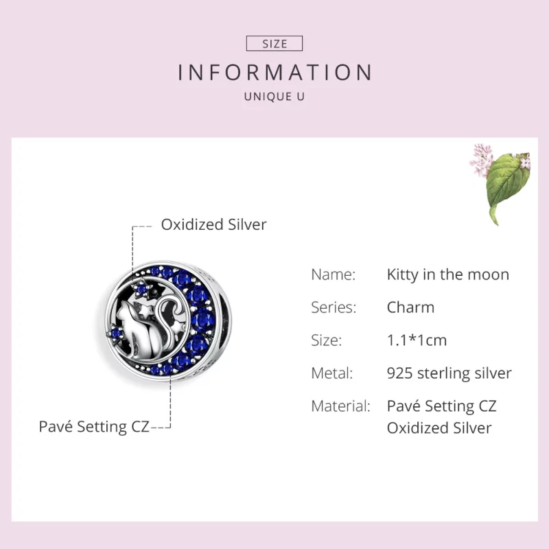 (image pour) Charm Style PANDORA minou dans la lune - SCC1204 - Afficher 3