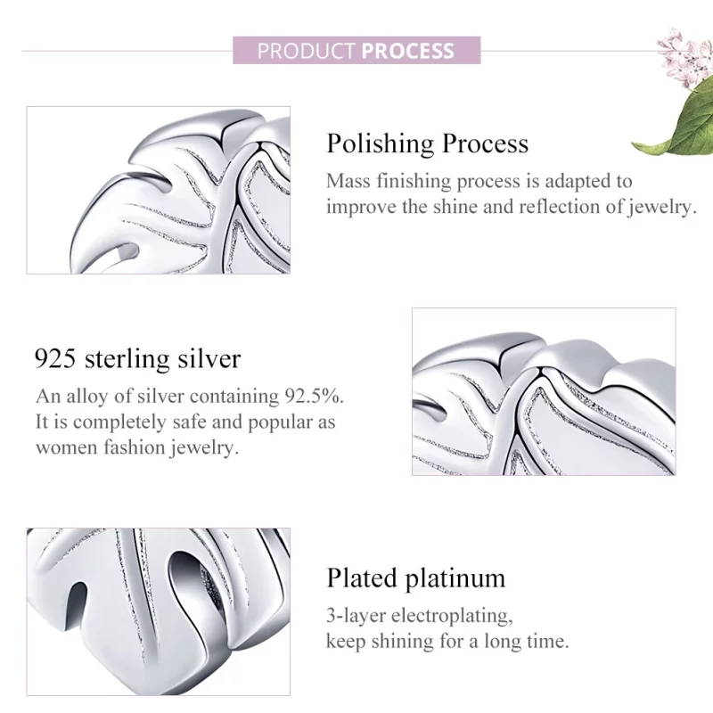(image pour) Charm Style PANDORA Monstera Deliciosa - BSC141 - Afficher 8