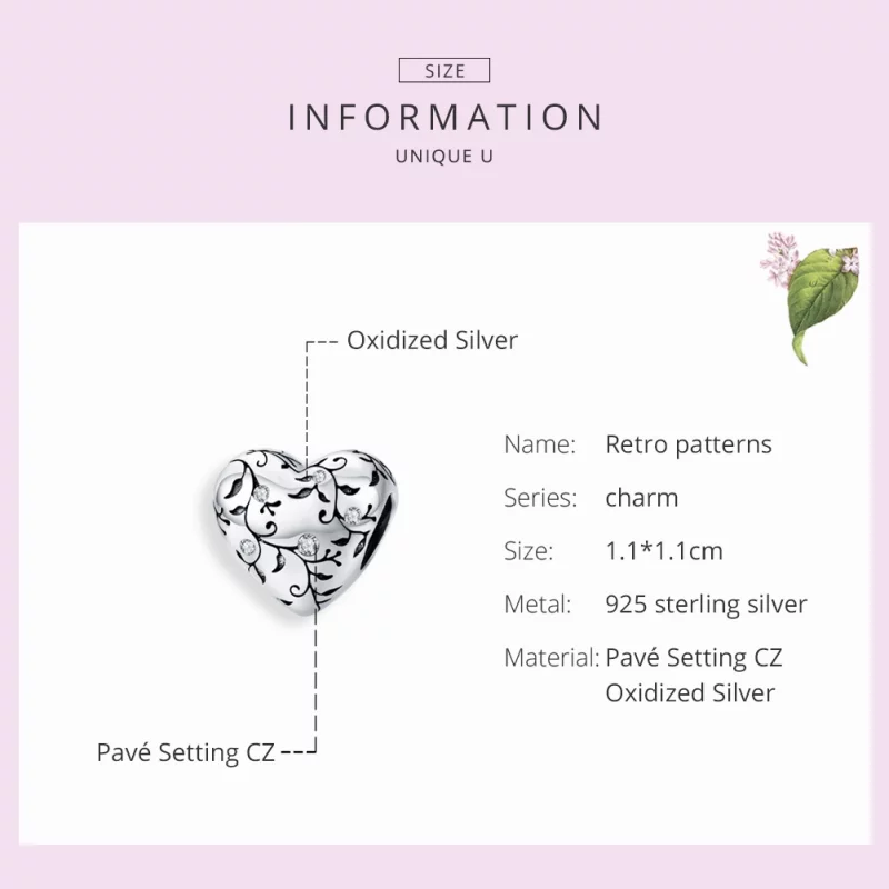 (image pour) Charm Style PANDORA Motifs rétro - SCC1323 - Afficher 7