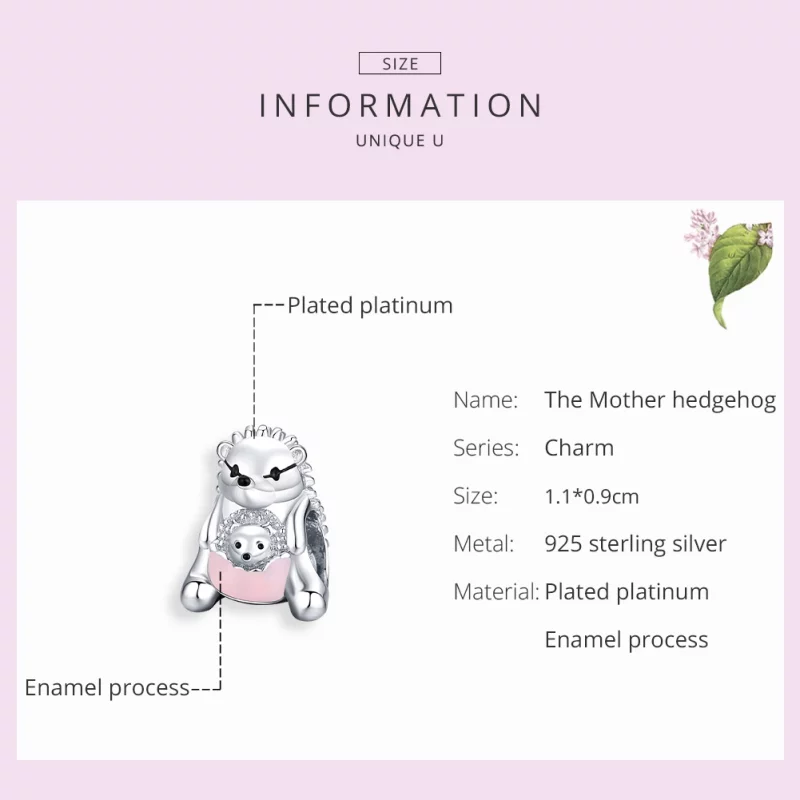 (image pour) Charm Style PANDORA Mère Hérisson - BSC239 - Afficher 7
