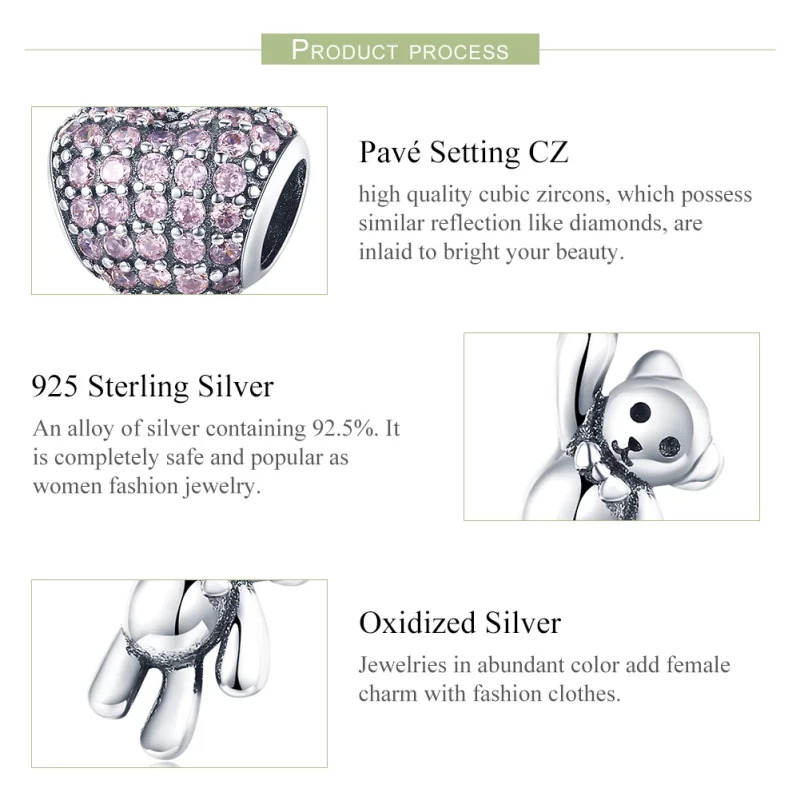 (image pour) Charm Style PANDORA Ours et ballon - SCC1054 - Afficher 6