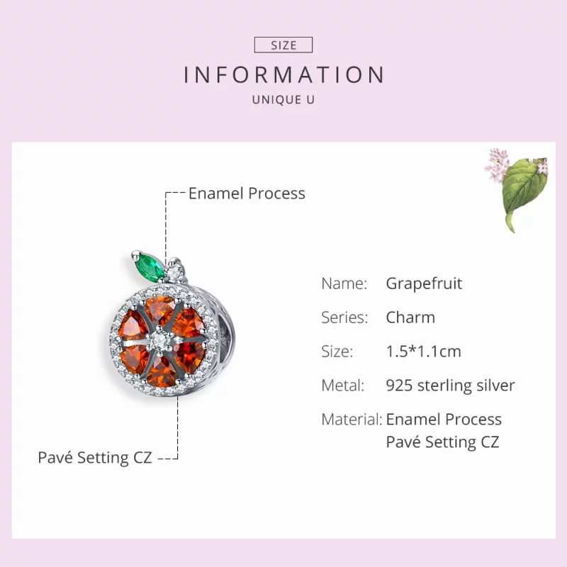 (image pour) Charm Style PANDORA Pamplemousse - SCC1277 - Afficher 4