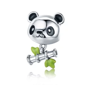 (image pour) Charm Style PANDORA Panda aime manger du bambou - SCC325