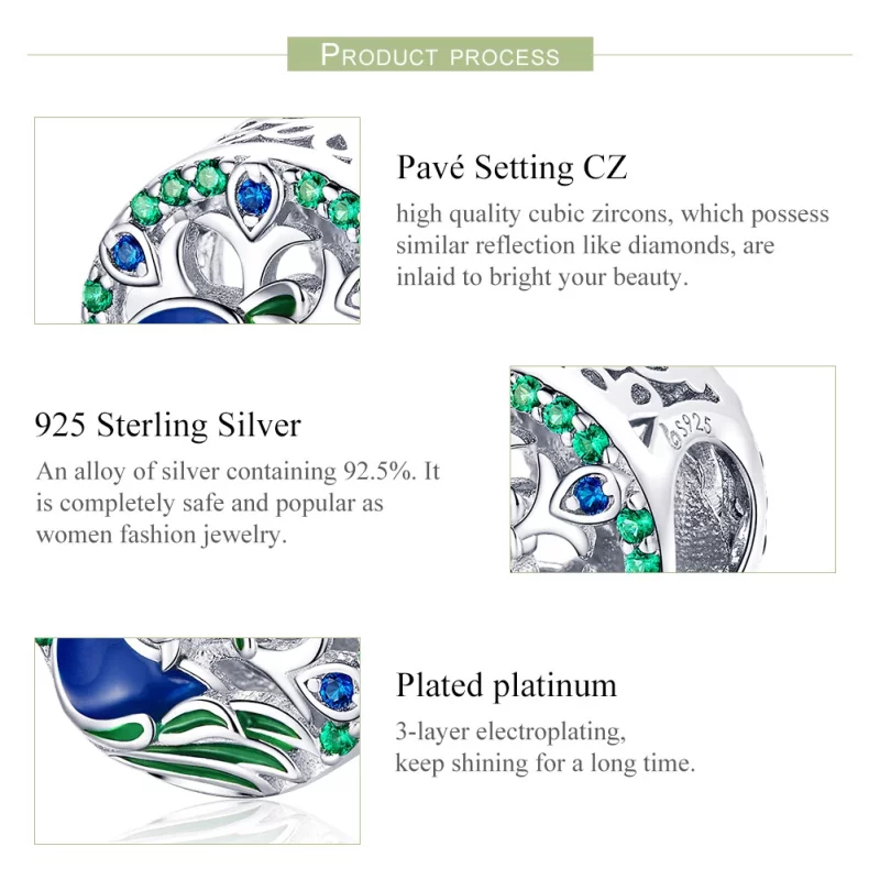 (image pour) Charm Style PANDORA Paon - BSC037 - Afficher 7