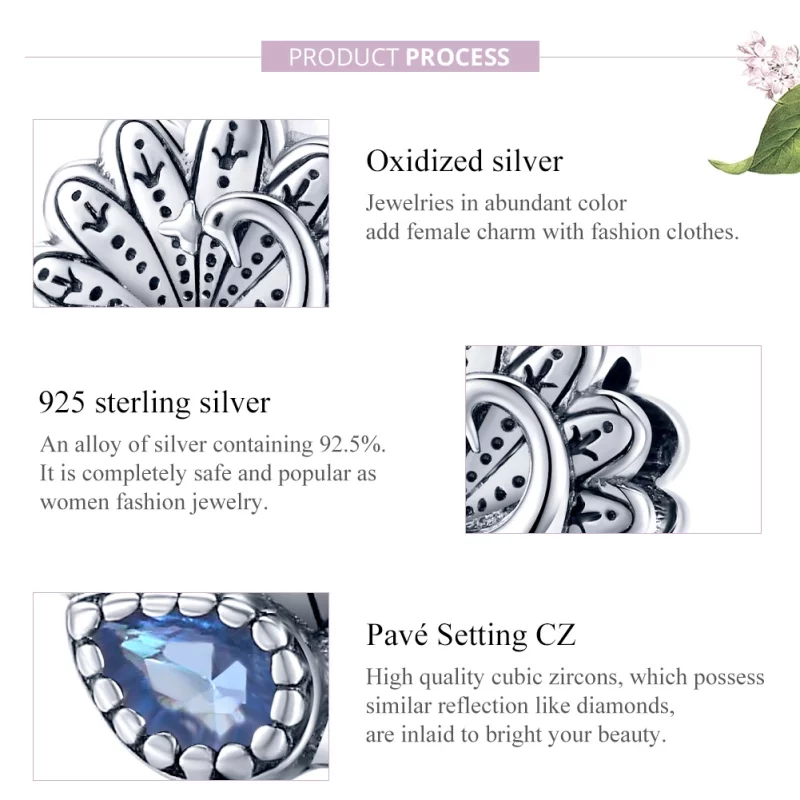 (image pour) Charm Style PANDORA Paon rétro - SCC1558 - Afficher 8