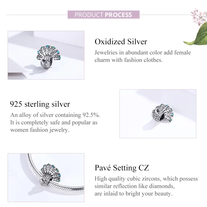 (image pour) Charm Style PANDORA Paon - SCC1260 - Afficher 2
