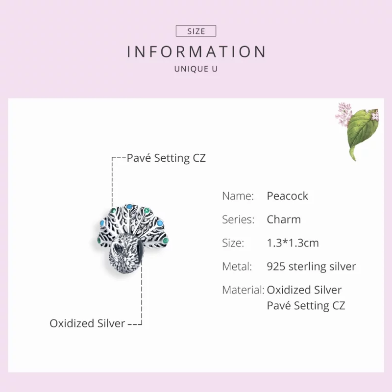 (image pour) Charm Style PANDORA Paon - SCC1260 - Afficher 4