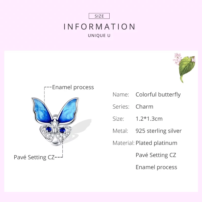 (image pour) Charm Style PANDORA Papillon coloré - BSC405 - Afficher 7