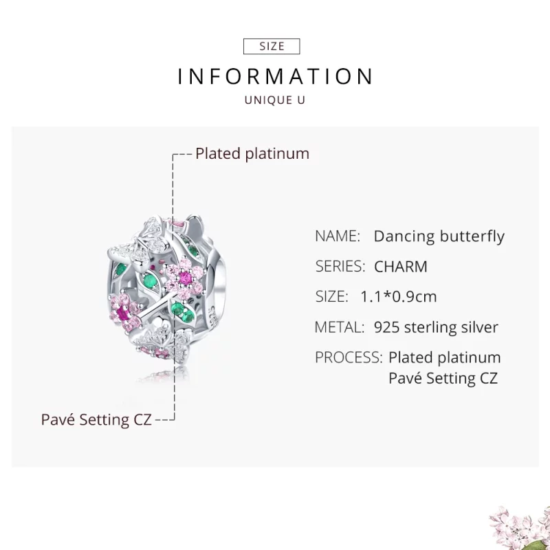 (image pour) Charm Style PANDORA Papillon dansant - BSC116 - Afficher 7