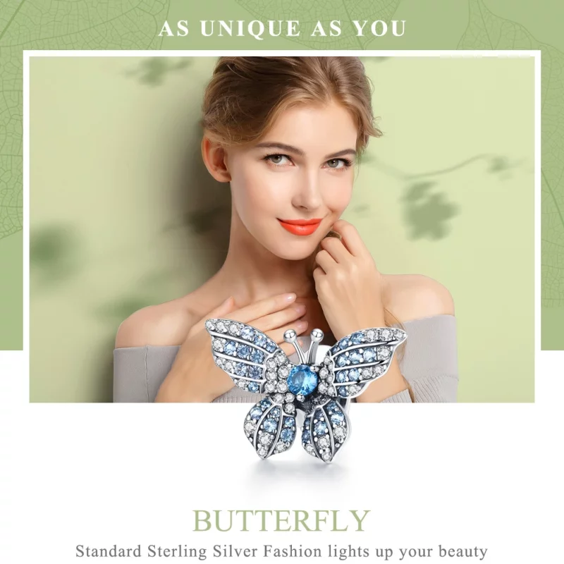 (image pour) Charm Style PANDORA Papillon scintillant - BSC061 - Afficher 6