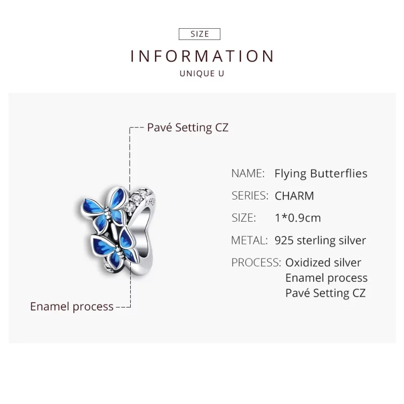 (image pour) Charm Style PANDORA Papillons volants - SCC1731 - Afficher 8