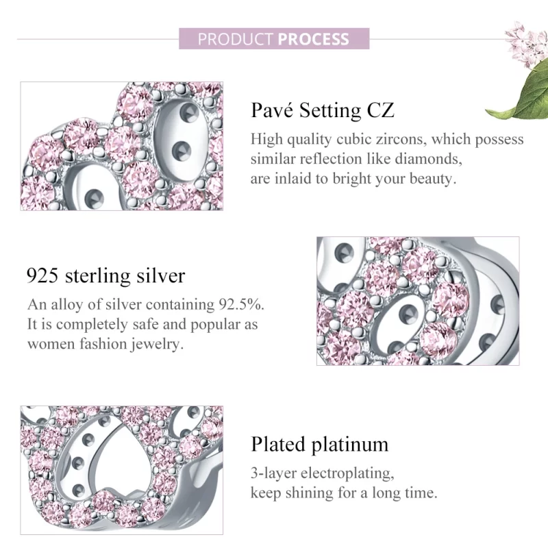 (image pour) Charm Style PANDORA Patte rose - BSC164 - Afficher 8