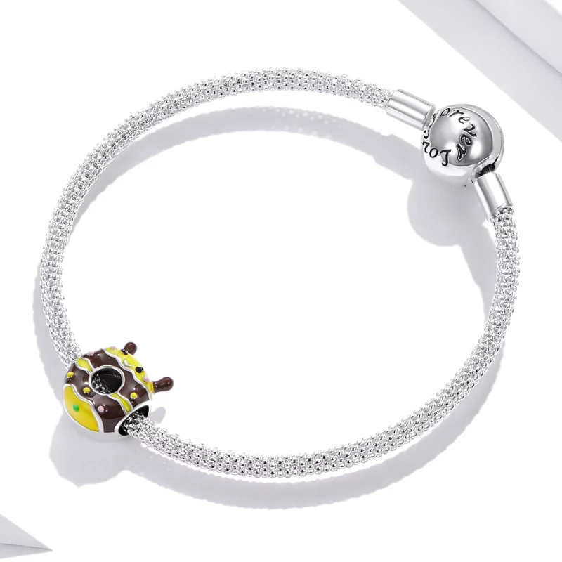 (image pour) Charm style Pandora Petit Charme de Beignets en Forme d'Abeille - SCC1878 - Afficher 3